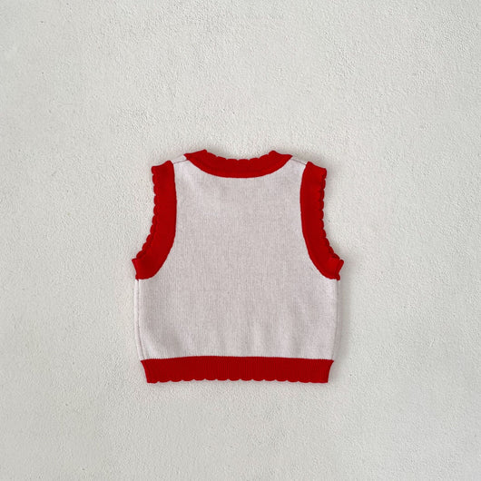 Chaleco Tejido de Algodón para Niños con Diseño Jacquard Setas - Image 13
