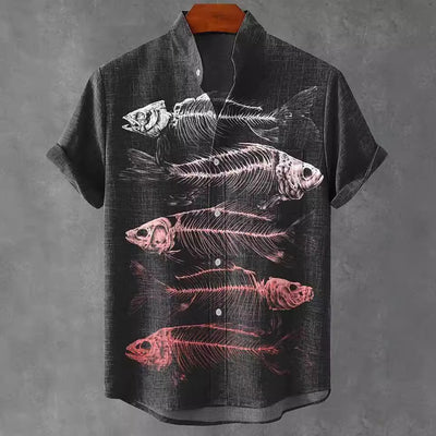 Camisa de Lino Cuello Mao Manga Corta para Hombre - Image 3