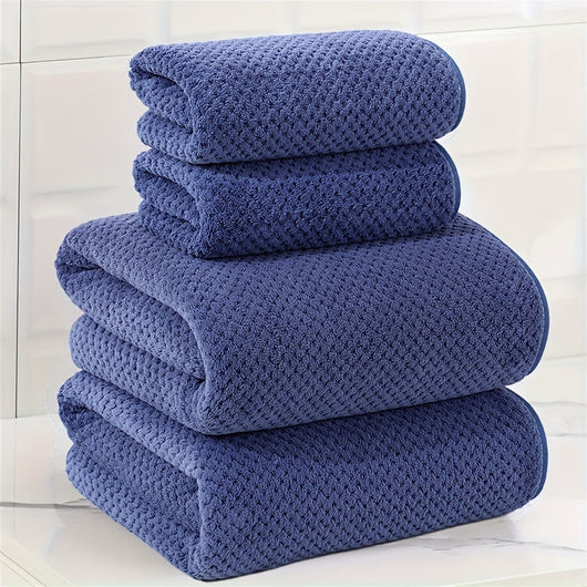 Juego de 4 Toallas de Baño en Felpa de Coral