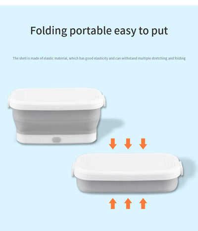 White and grey aromatherapy drying UV sterilization box, disassembled to show collapsible basin, vented lid, and drying rack. - Image 11