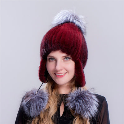 Gorro de Visón Tejido con Protección Térmica para Oídos - Image 10