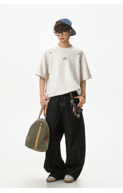 Playera Estructurada de Manga Corta con Textura Combinada para Hombre - Image 12