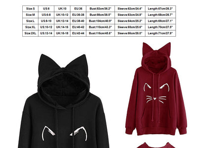 Sudadera con Capucha Estampado Gato para Mujer - Image 8