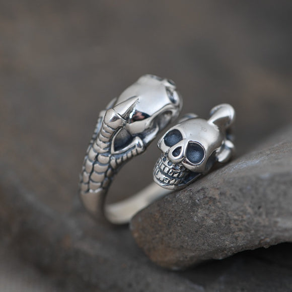 Anillo Ajustable de Plata 925 Estilo Retro