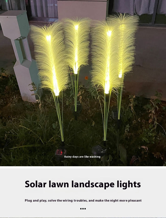 Lámpara Solar LED para Jardín con Diseño de Pasto Pampa - Image 21