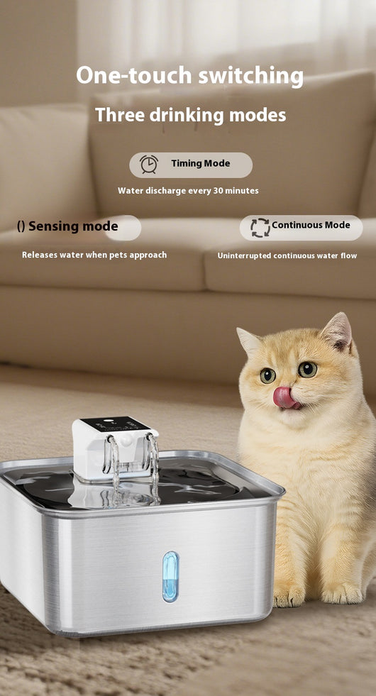 Fuente de Agua para Gatos Inalámbrica Acero Inoxidable Recargable - Image 13