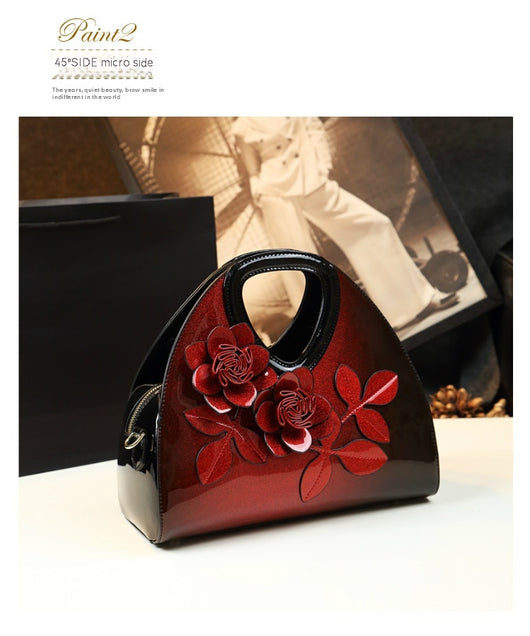 Bolso Mensajero de Cuero Charol con Diseño Floral Personalizado - Image 10