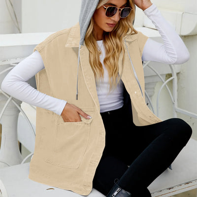 Chaleco Denim sin Mangas Mujer - Tendencia Europea Americana Verano