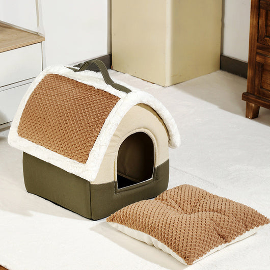 Cama Plegable para Perros y Gatos - Cueva Térmica Acogedora para Mascotas - Image 5