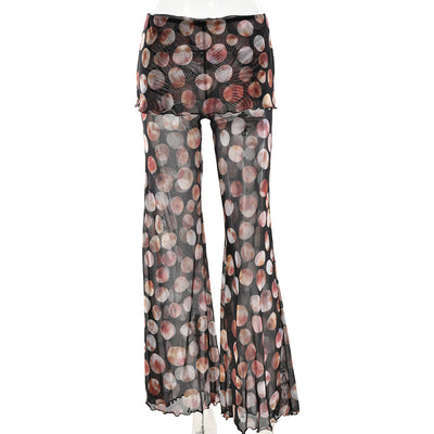 Pantalones Estampado Leopardo y Flores con Malla - Image 6