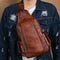 Bolsa Crossbody de Cuero Genuino para Hombre - Estilo Vintage