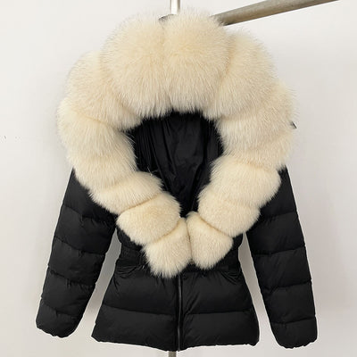 Chaqueta Acolchada Corta Ajustada para Mujer con Forro de Piel - Image 8