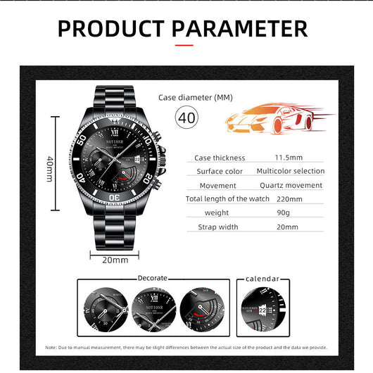 Reloj Deportivo Sumergible Verde Acero Inoxidable Calendario Luminoso Cuarzo - Image 22