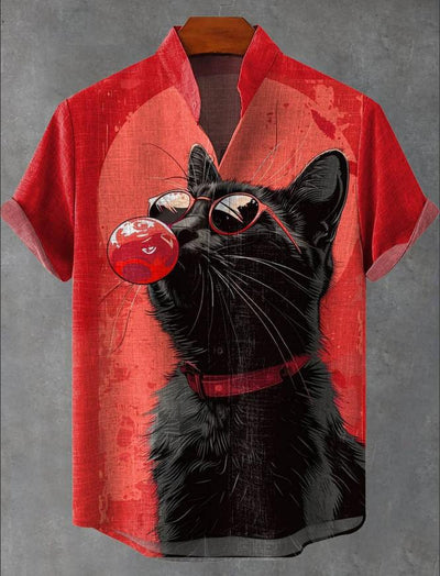 Camisa de Lino Cuello Mao Manga Corta para Hombre - Image 12