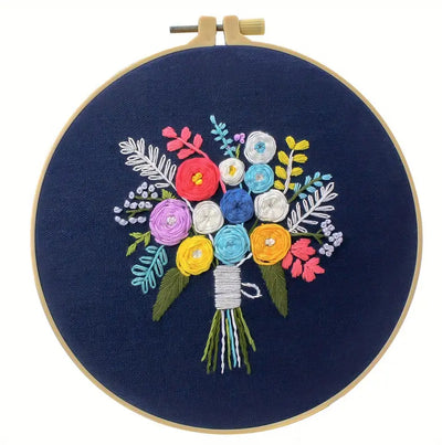 Kit de Bordado 3D con Flores y Plantas Hechas a Mano - Image 11