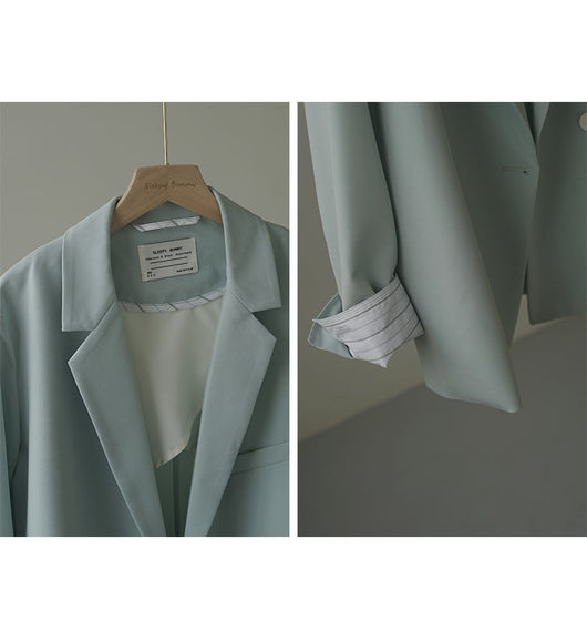 Blazer Fino con Puños Contrastantes de Confección Exquisita - Image 6