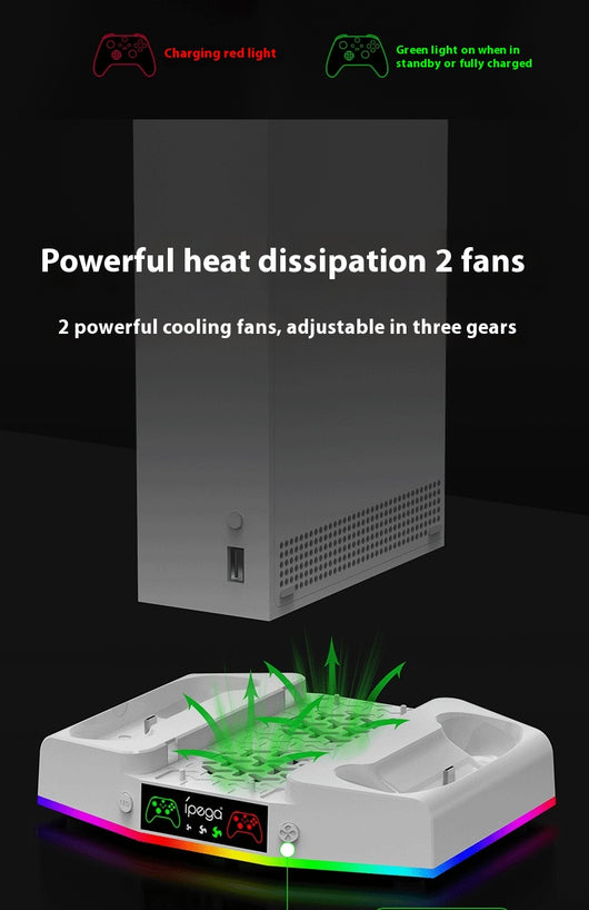 Almohadilla Refrigerante Multifunción con Ventilador, Soporte para Auriculares y Luces LED - Image 13