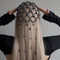 New High-end Retro Style Heavy Work Black Pearl Mesh Hairband Long