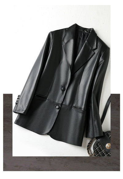 Blazer Ejecutivo de Piel de Oveja para Mujer - Image 19