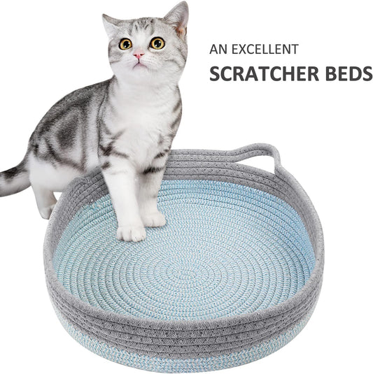Cama Redonda de Mimbre para Gatos - Nido Donut Refrescante y Lavable
