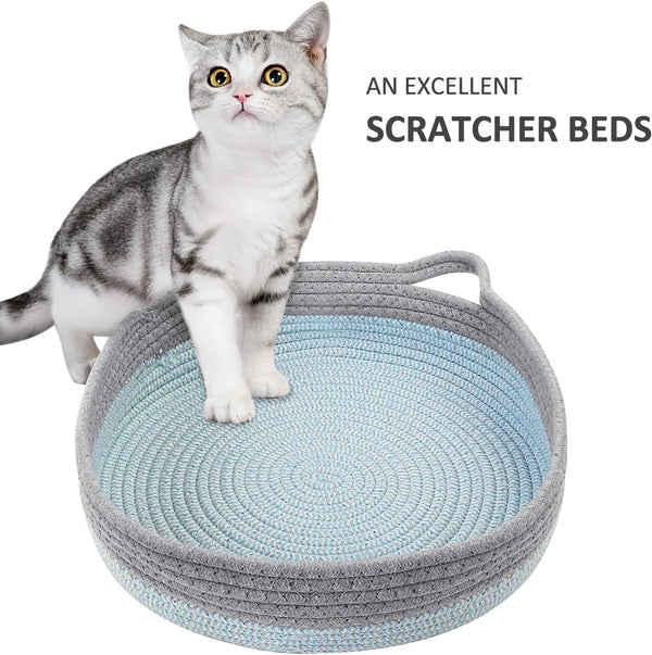 Cama Redonda de Mimbre para Gatos - Nido Donut Refrescante y Lavable