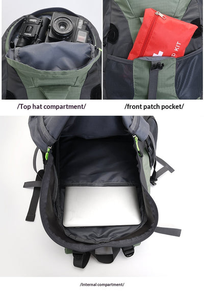 Mochila de Senderismo Profesional 70L Impermeable Multiuso para Camping y Viajes - Image 18