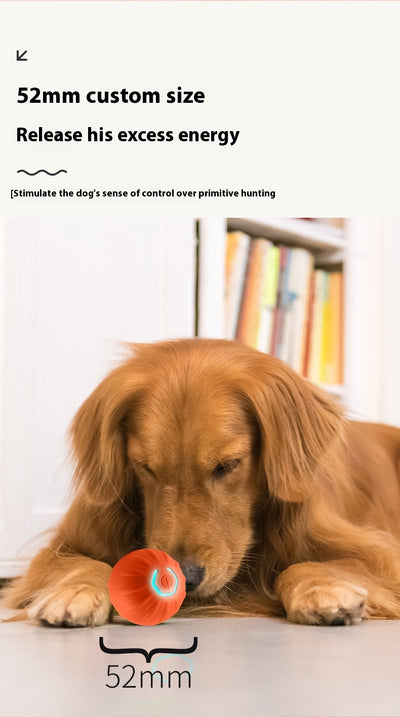 Orange pet jumping ball toy with a glowing blue power button, made from TPR material for dogs. - Image 16