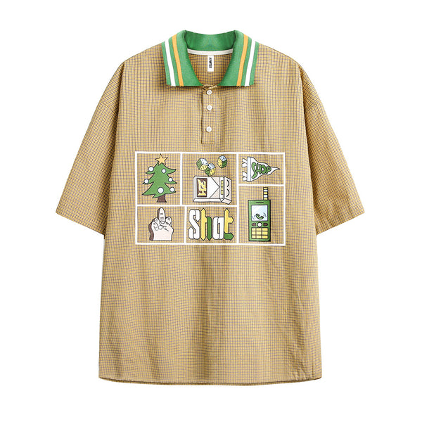 Playera Casual para Hombre con Cuello Solapa y Contraste de Colores