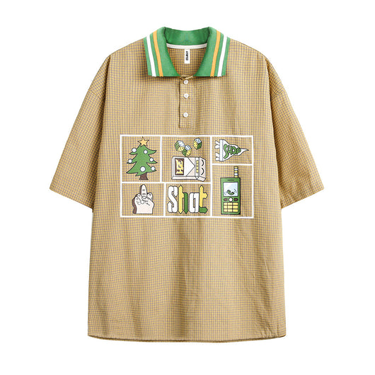 Playera Casual para Hombre con Cuello Solapa y Contraste de Colores