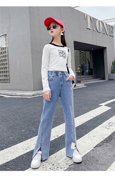 Pantalones Acampanados con Corte Dividido para Niños Grandes - Skinny Stretch - Image 10