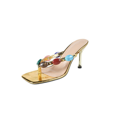 Sandalias Bohemias para Mujer con Strass Multicolor - Image 6