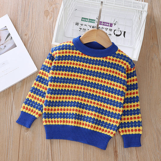 Suéter Infantil Cuello Redondo Rayas Arcoíris - Image 6