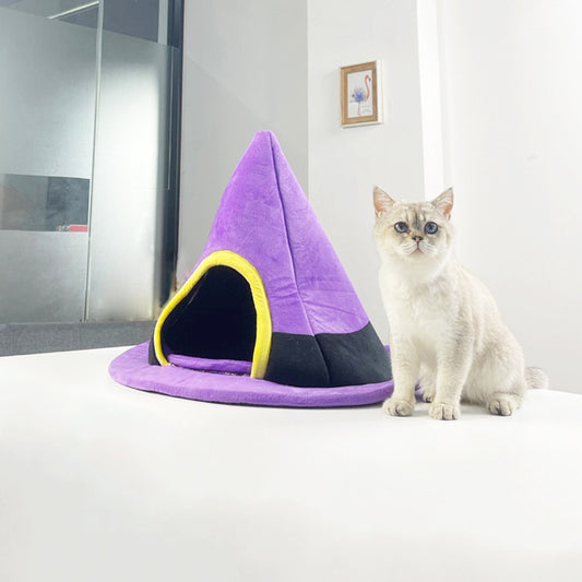 Cama Nido para Gatos Diseño Sombrero de Bruja Halloween
