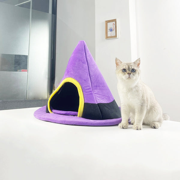 Cama Nido para Gatos Diseño Sombrero de Bruja Halloween