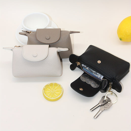 Cartera Compacta Monócromo para Llaves y Monedas