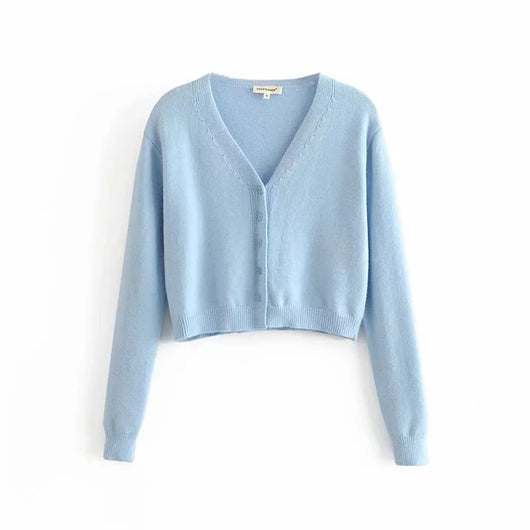 Cardigan Escote V Liso - Suéter Versátil para Cualquier Ocasión - Image 6