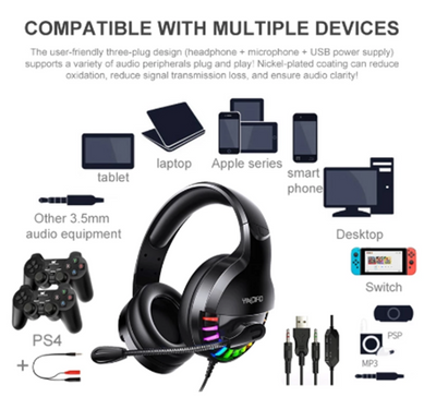 Auriculares Gaming con Cable, Micrófono y Tarjeta de Sonido - Image 8