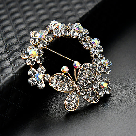 Broche Mariposa Elegante en Aleación con Diamantes
