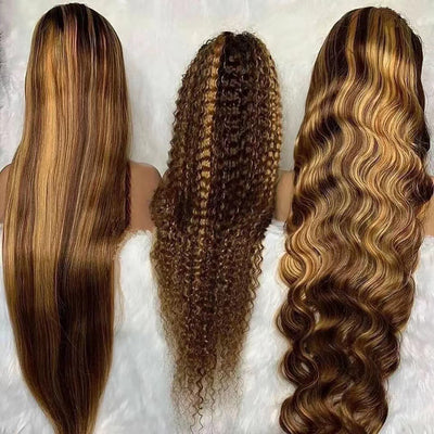 Peluca Frontal de Encaje Ombre Ondas Grandes - Degradado Negro - Image 4