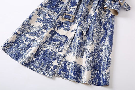 Abrigo Trench Estilo Retro con Estampado Animal y Cintura Ajustable - Image 8