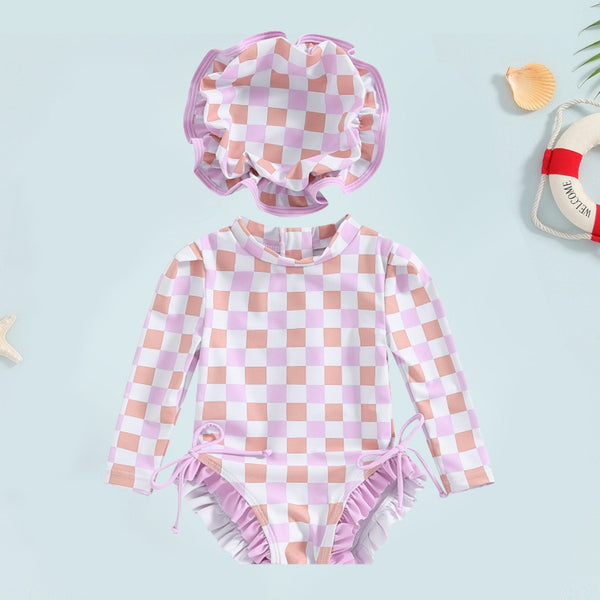 Traje de Baño Infantil con Pliegues Elegantes