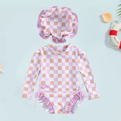 Traje de Baño Infantil con Pliegues Elegantes - Image 2