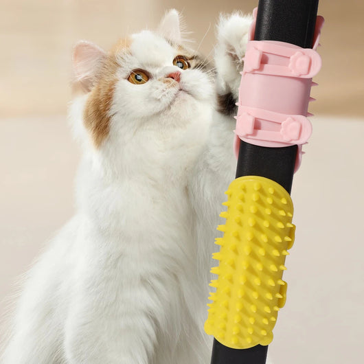 Cepillo Masajeador Quitapelos para Gatos con Rascador de Pared Autolimpiable - Image 3