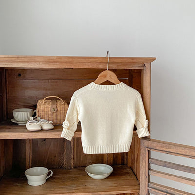 Cardigan Infantil Tejido a Mano con Flores - Image 14