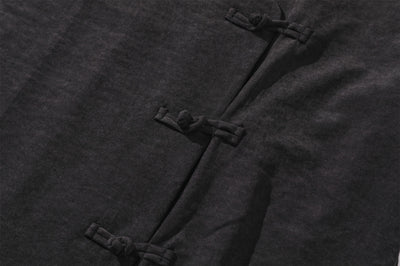 Camisa Corta Estilo Chino Tradicional con Botones de Rana para Hombre - Image 14