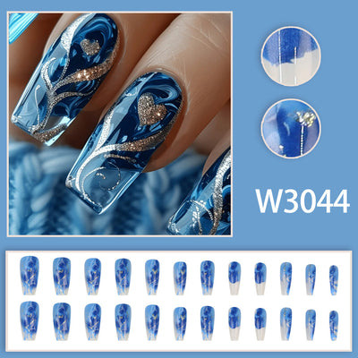 Uñas Postizas Doradas con Textura de Grano - Pack de 24 Piezas Premium - Image 2