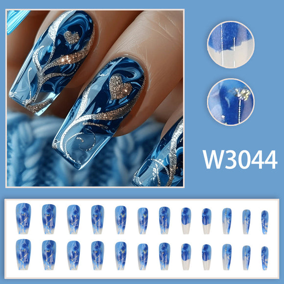 Uñas Postizas Doradas con Textura de Grano - Pack de 24 Piezas Premium