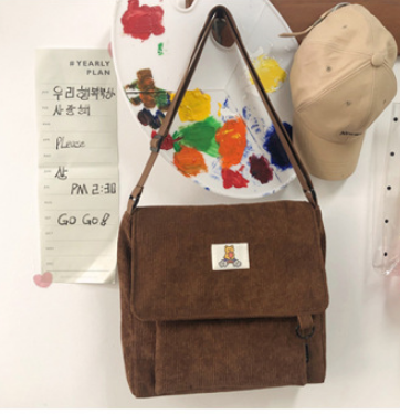 Bolsa Bandolera Retro de Pana Coreana - Estilo Literary Ins - Image 7