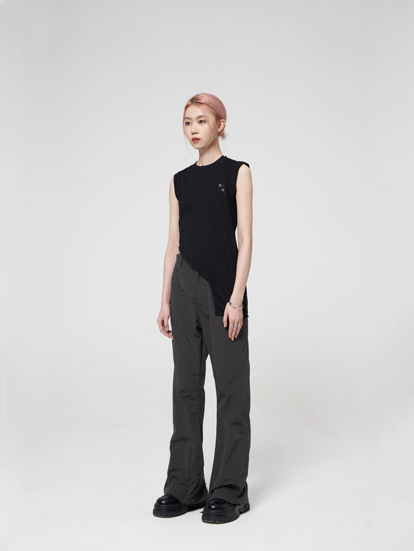 Pantalones Flare con Cierre Lineal para Mujer - Diseño Versátil Unisex