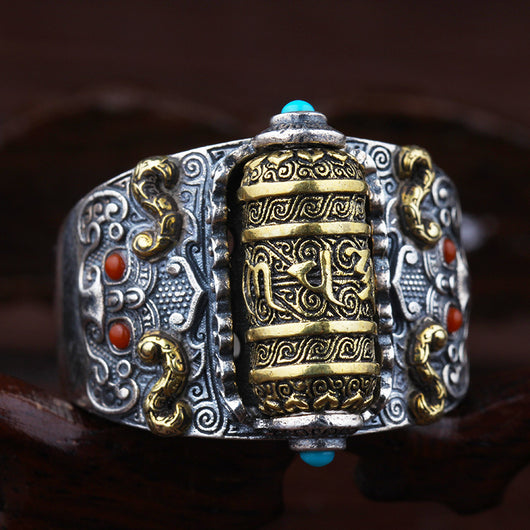 Anillo Giratorio Personalizado Ajustable Retro - Image 5